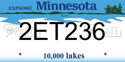 2ET236 Minnesota License Plate