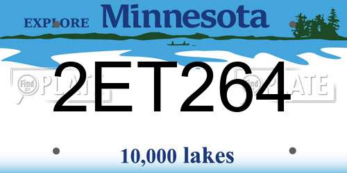 2ET264 Minnesota License Plate