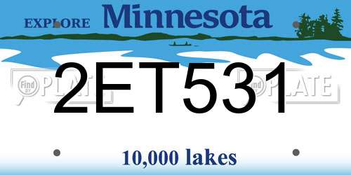 2ET531 Minnesota License Plate