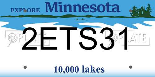 2ETS31 Minnesota License Plate
