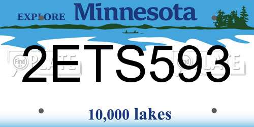2ETS593 Minnesota License Plate