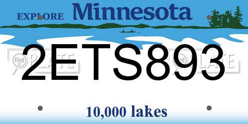 2ETS893 Minnesota License Plate