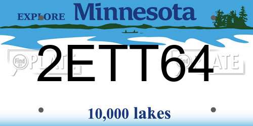 2ETT64 Minnesota License Plate
