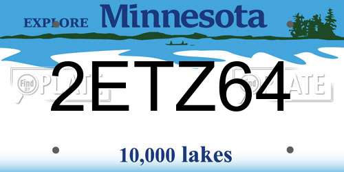 2ETZ64 Minnesota License Plate