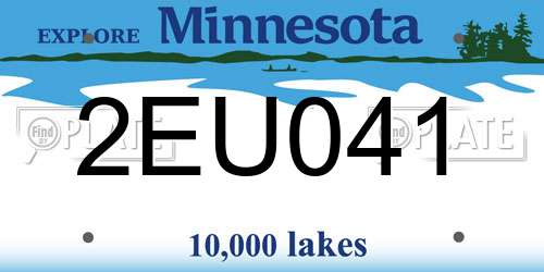 2EU041 Minnesota License Plate