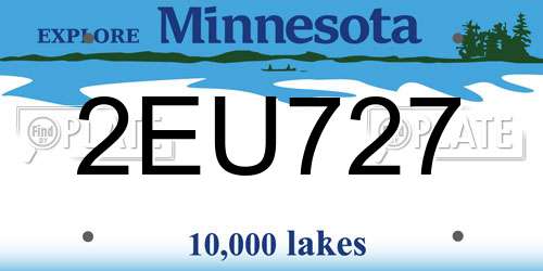 2EU727 Minnesota License Plate