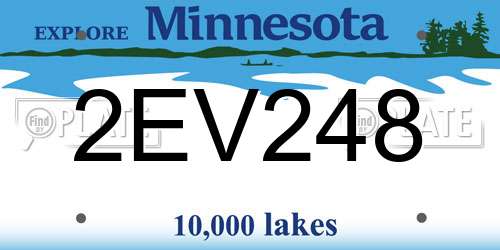 2EV248 Minnesota License Plate