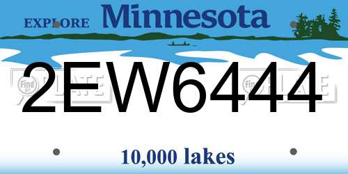 2EW6444 Minnesota License Plate