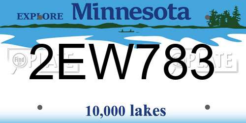 2EW783 Minnesota License Plate