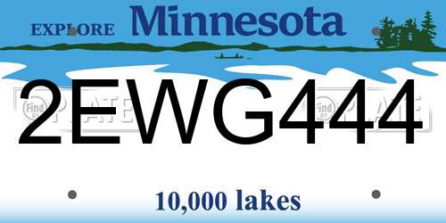 2EWG444 Minnesota License Plate