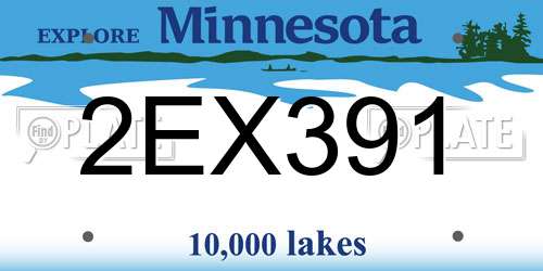 2EX391 Minnesota License Plate