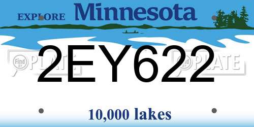 2EY622 Minnesota License Plate