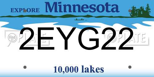 2EYG22 Minnesota License Plate