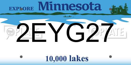 2EYG27 Minnesota License Plate