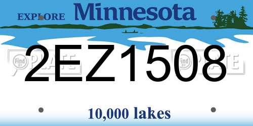 2EZ1508 Minnesota License Plate