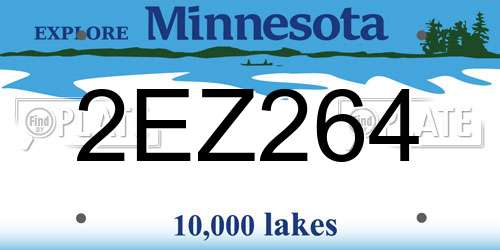 2EZ264 Minnesota License Plate