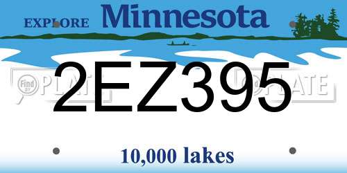 2EZ395 Minnesota License Plate