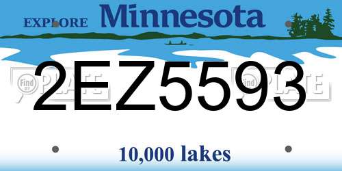 2EZ5593 Minnesota License Plate