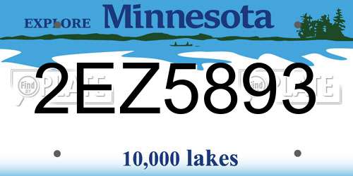 2EZ5893 Minnesota License Plate
