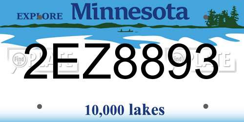 2EZ8893 Minnesota License Plate