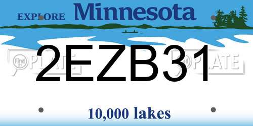 2EZB31 Minnesota License Plate