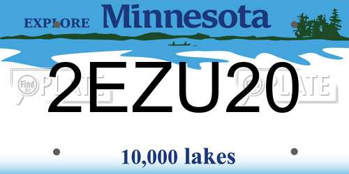 2EZU20 Minnesota License Plate