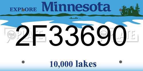 2F33690 Minnesota License Plate