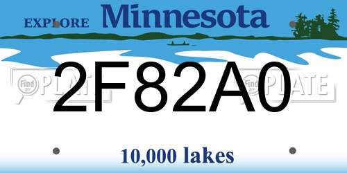 2F82A0 Minnesota License Plate