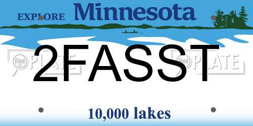 2FASST Minnesota License Plate