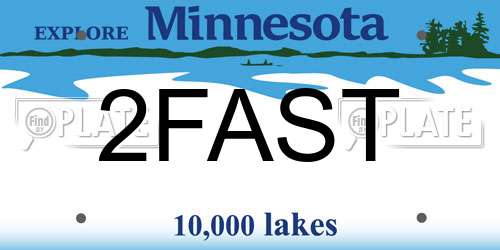 2FAST Minnesota License Plate