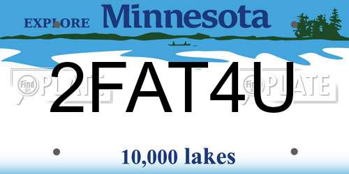 2FAT4U Minnesota License Plate