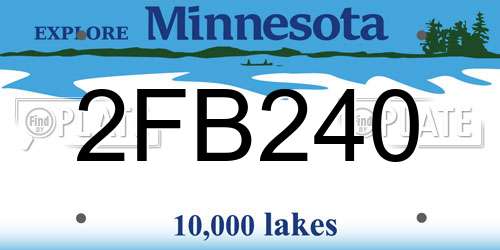 2FB240 Minnesota License Plate