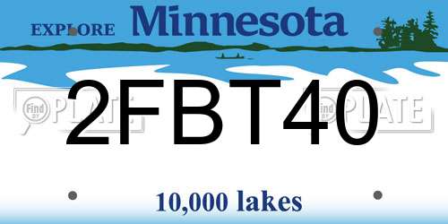 2FBT40 Minnesota License Plate