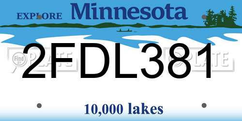 2FDL381 Minnesota License Plate