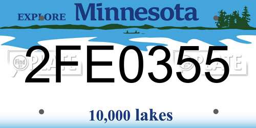 2FE0355 Minnesota License Plate