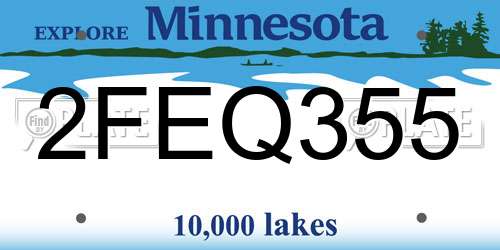 2FEQ355 Minnesota License Plate