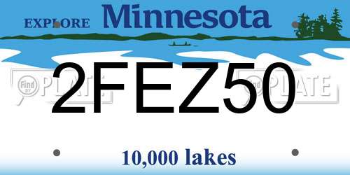 2FEZ50 Minnesota License Plate