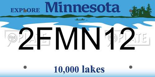2FMN12 Minnesota License Plate