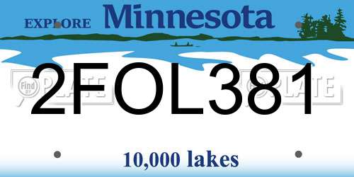 2FOL381 Minnesota License Plate
