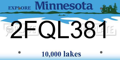 2FQL381 Minnesota License Plate