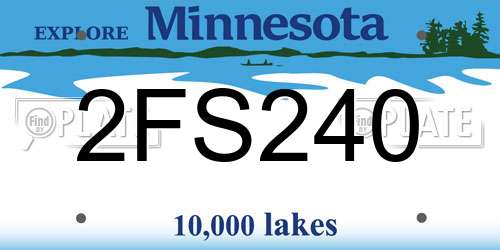 2FS240 Minnesota License Plate