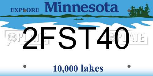 2FST40 Minnesota License Plate