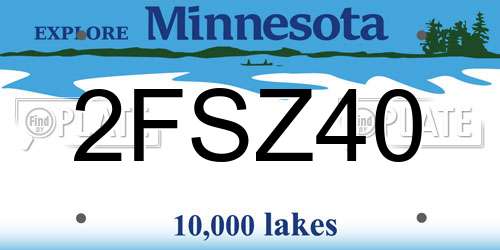 2FSZ40 Minnesota License Plate