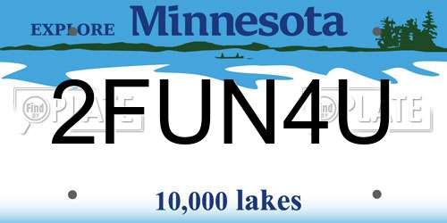 2FUN4U Minnesota License Plate