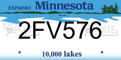 2FV576 Minnesota License Plate