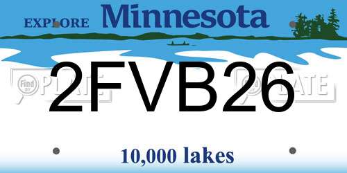 2FVB26 Minnesota License Plate