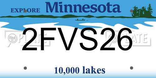 2FVS26 Minnesota License Plate