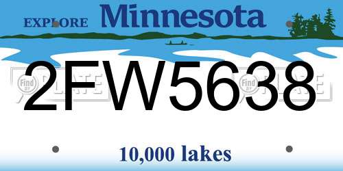 2FW5638 Minnesota License Plate