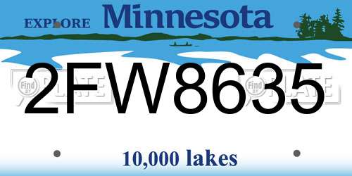2FW8635 Minnesota License Plate