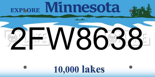2FW8638 Minnesota License Plate